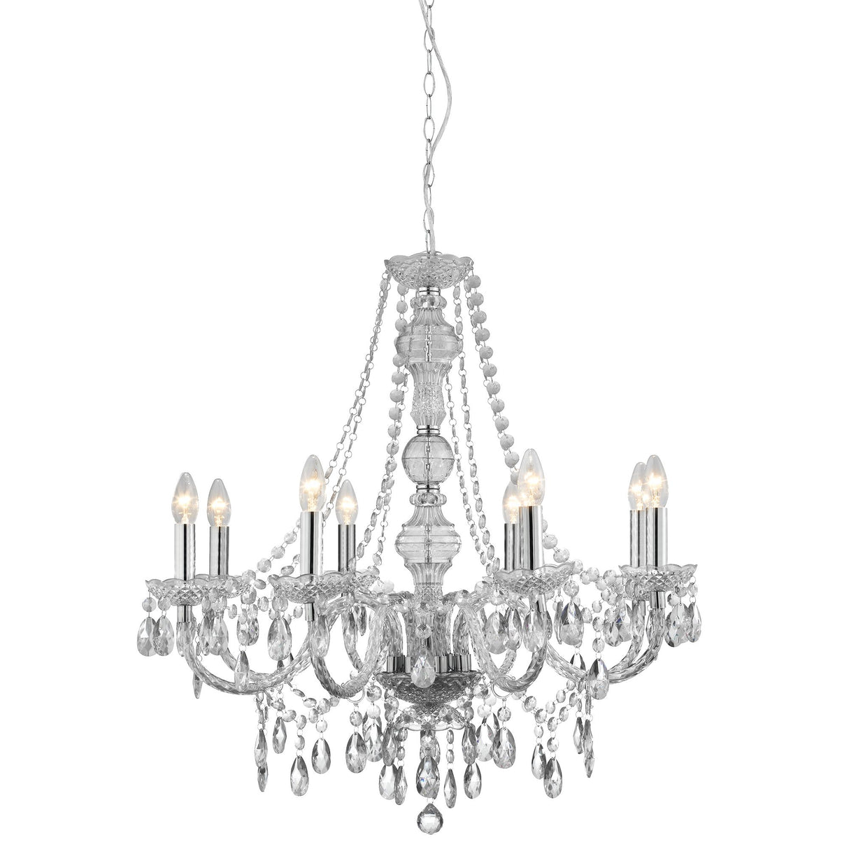 Marie Therese 8Lt Pendant - Clear Glass & Acrylic