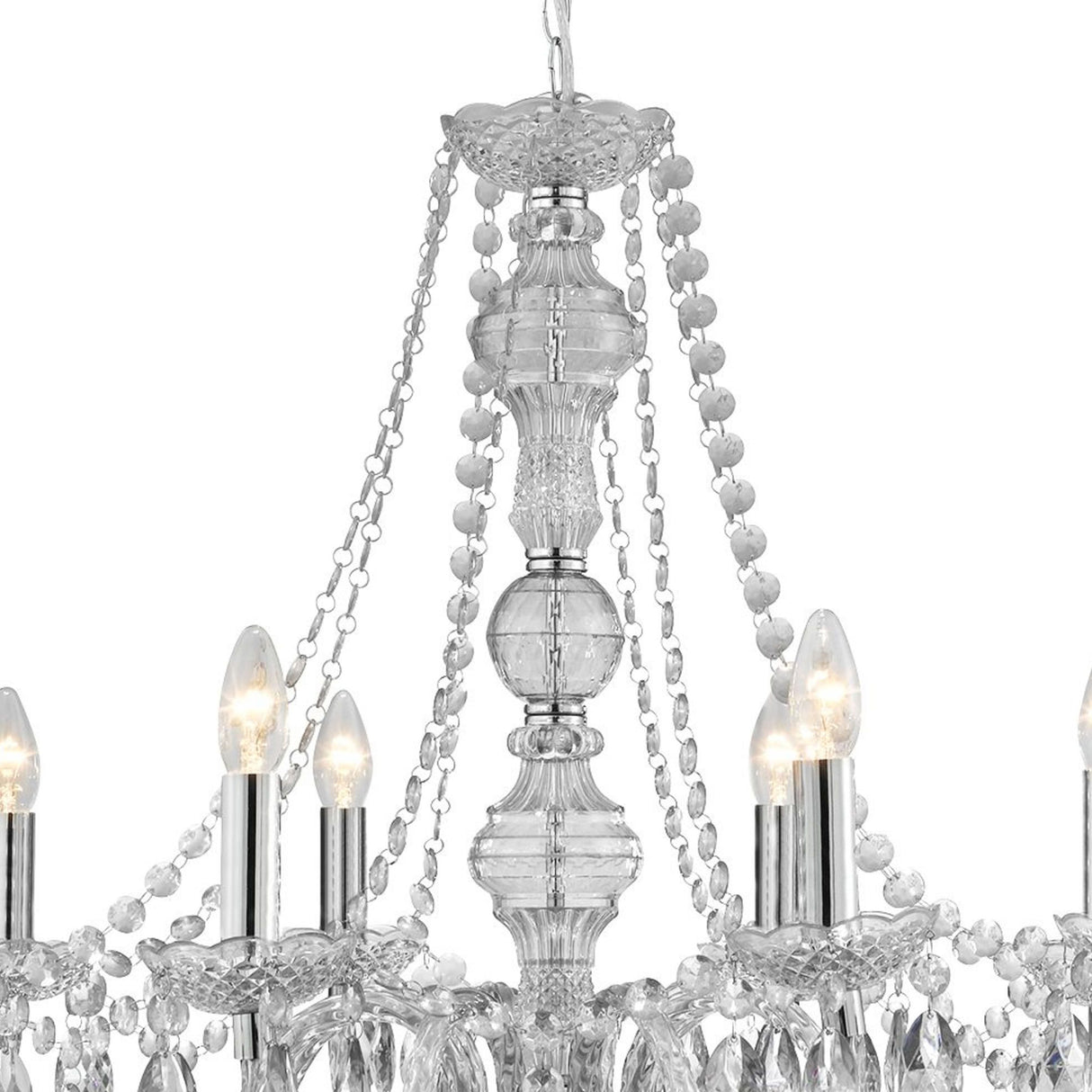 Searchlight Electric Marie Therese 8Lt Pendant - Clear Glass & Acrylic 8888-8CL