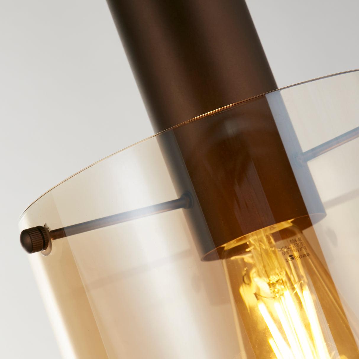 Searchlight Electric Sweden Pendant - Mocha Metal & Amber Glass 88910-1MO