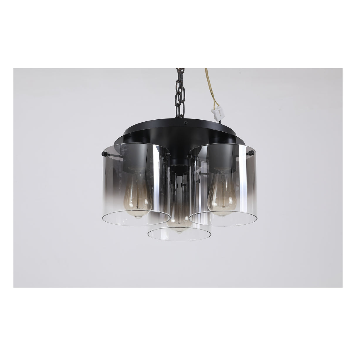 Searchlight Electric Sweden 3LT Flush - Matt Black & Smoked Glass 88911-3BK