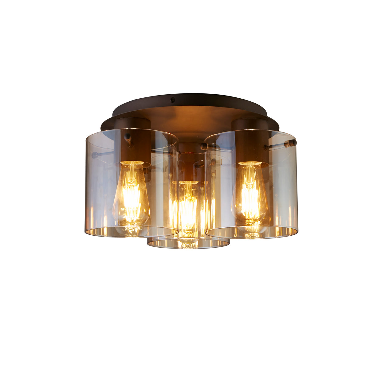 Sweden 3LT Flush - Mocha Metal & Amber Glass
