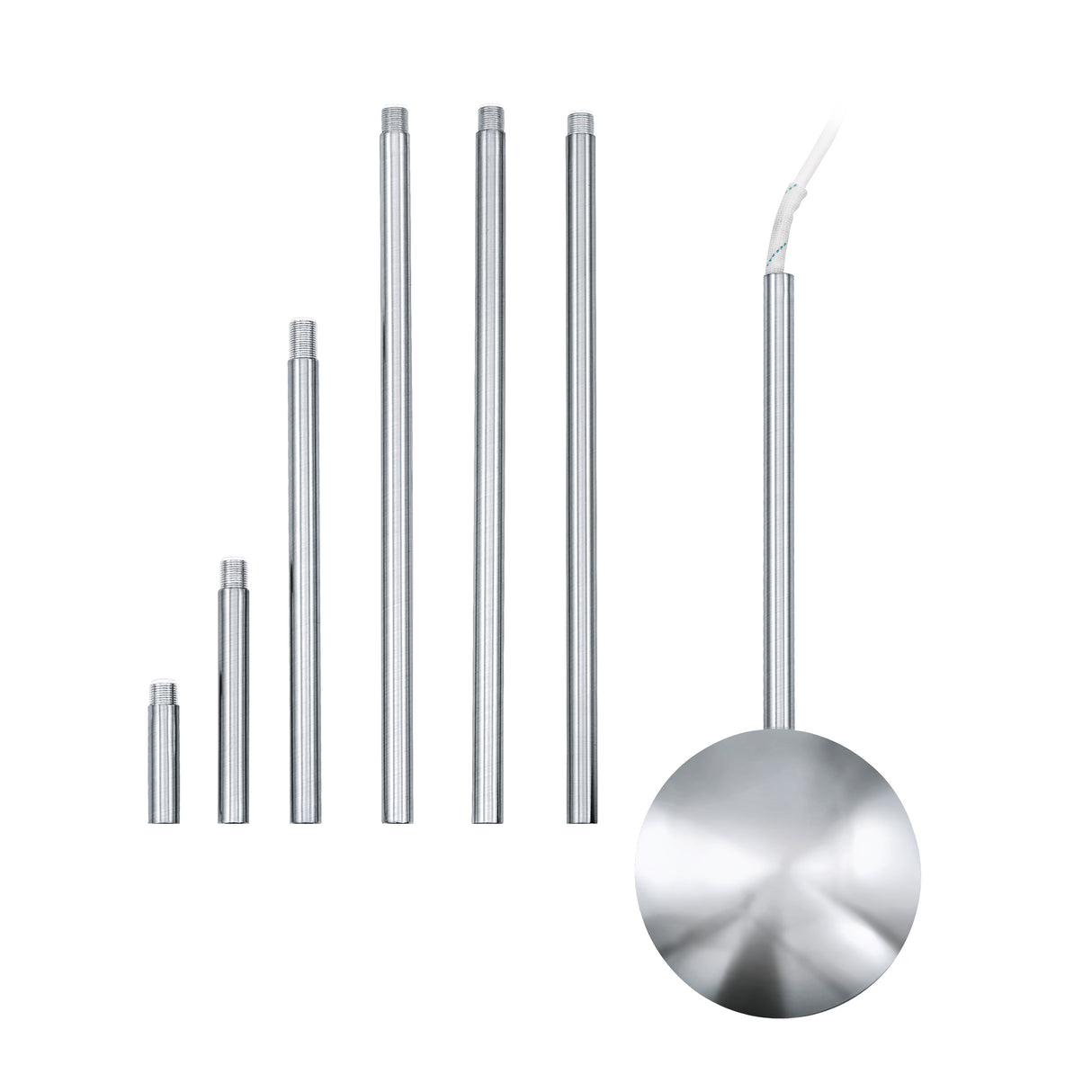 Eglo EU EXTENTION Suspension Accessory – Chrome Steel Extension Bar, 1570?mm, Indoor Lighting Accessory