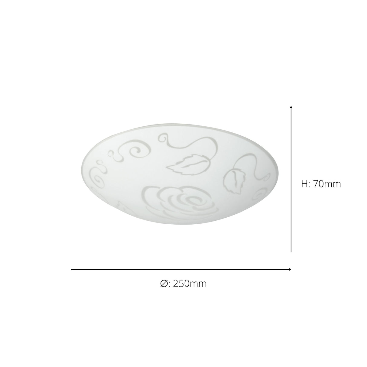 Eglo EU Mars 1 White Steel/Satin Glass Rose Motif Ceiling Light