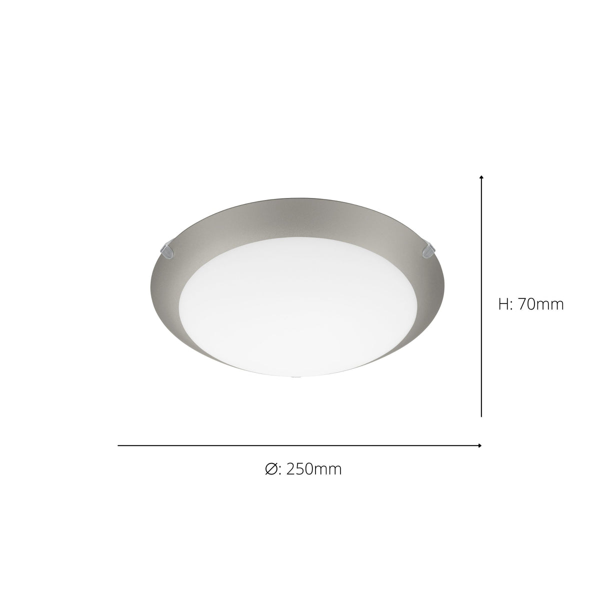 Eglo EU Mars 1 White & Silver Steel/Satin Glass Ceiling Light