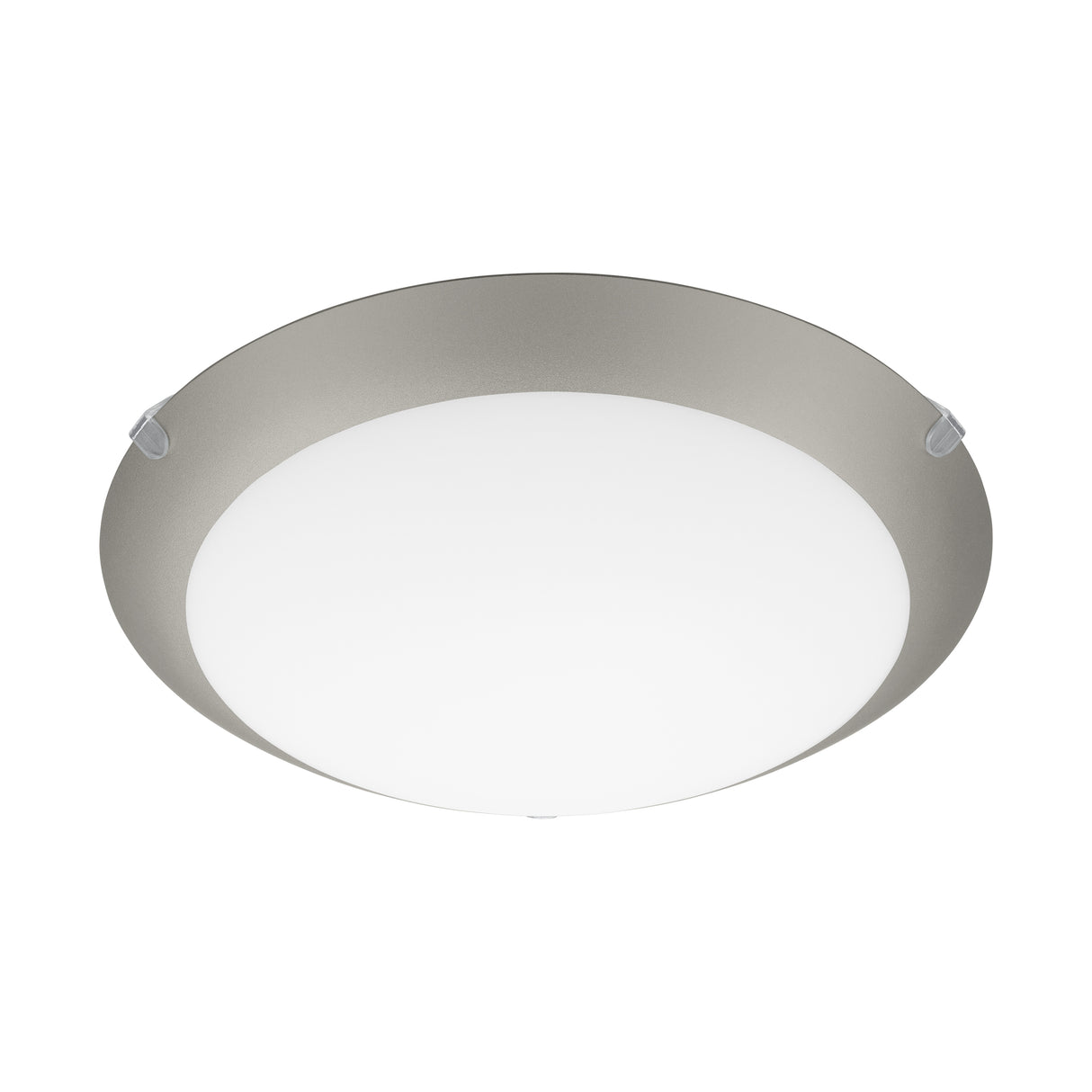 Eglo EU Mars 1 White & Silver Steel/Satin Glass Ceiling Light