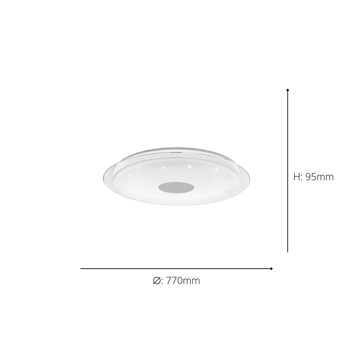 Eglo EU Lanciano-Z White Plastic & Steel LED Tuneable White Ceiling Light