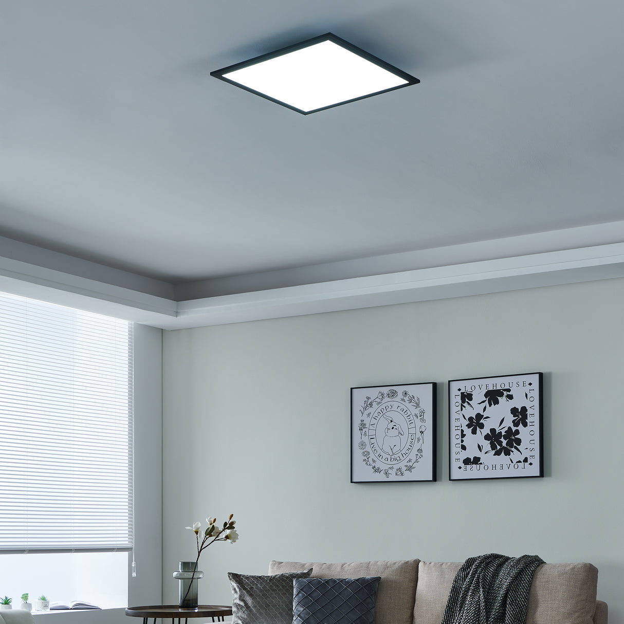 Eglo EU Salobrena-Z Black Aluminium LED Smart Control Ceiling Light, 45cm
