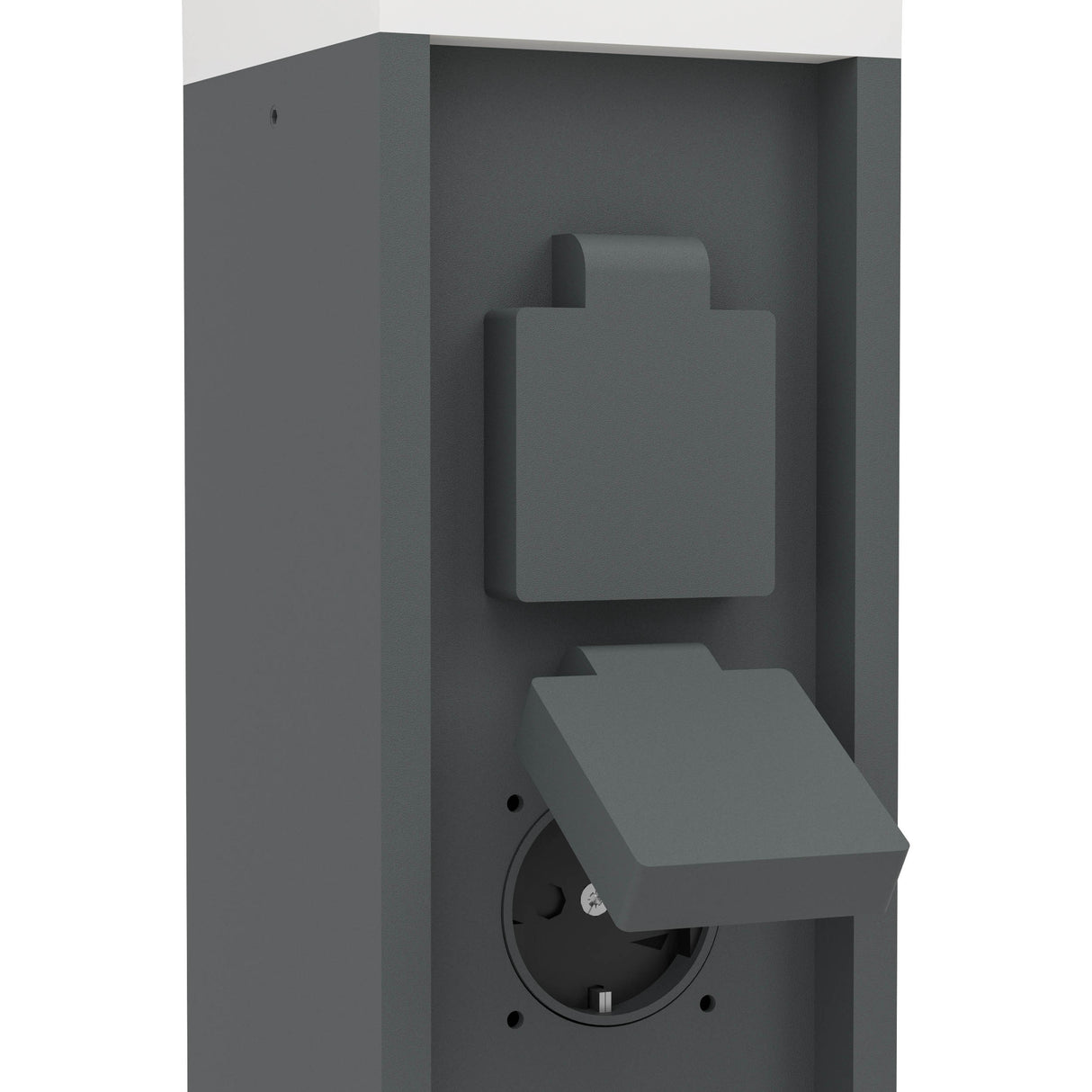 Eglo EU Park 5 Outdoor Plug Socket Light Post Black Steel Weather?Resistant Power Column, IP44 (500mm), E27