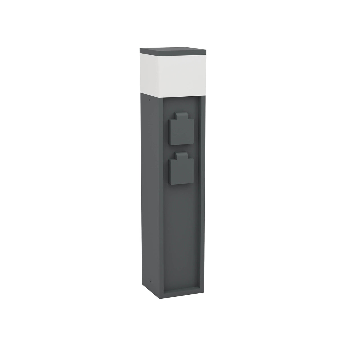 Eglo EU Park 5 Outdoor Plug Socket Light Post Black Steel Weather?Resistant Power Column, IP44 (500mm), E27