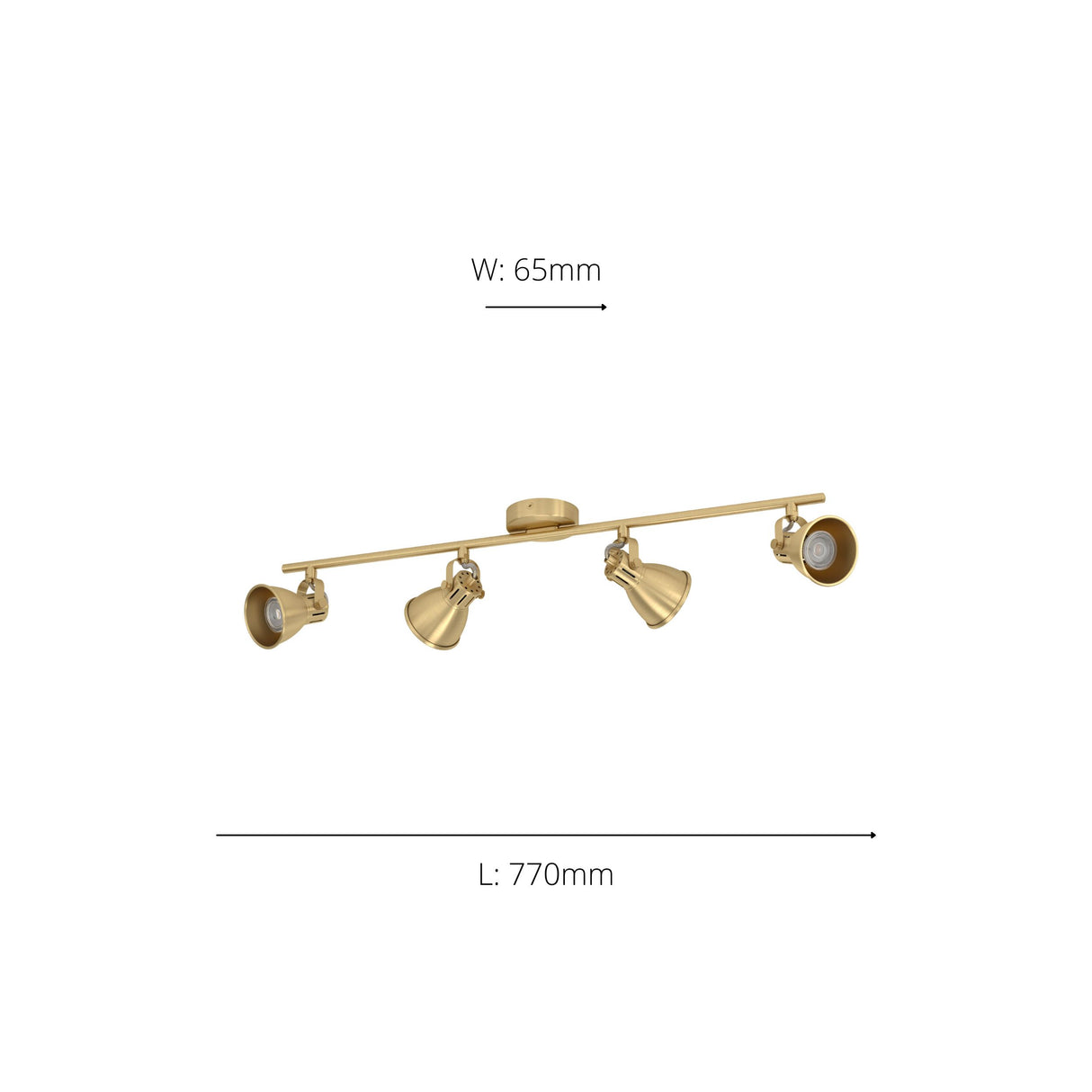 Eglo EU Seras Brushed Brass & Gold Steel LED 4-Light Spotlight