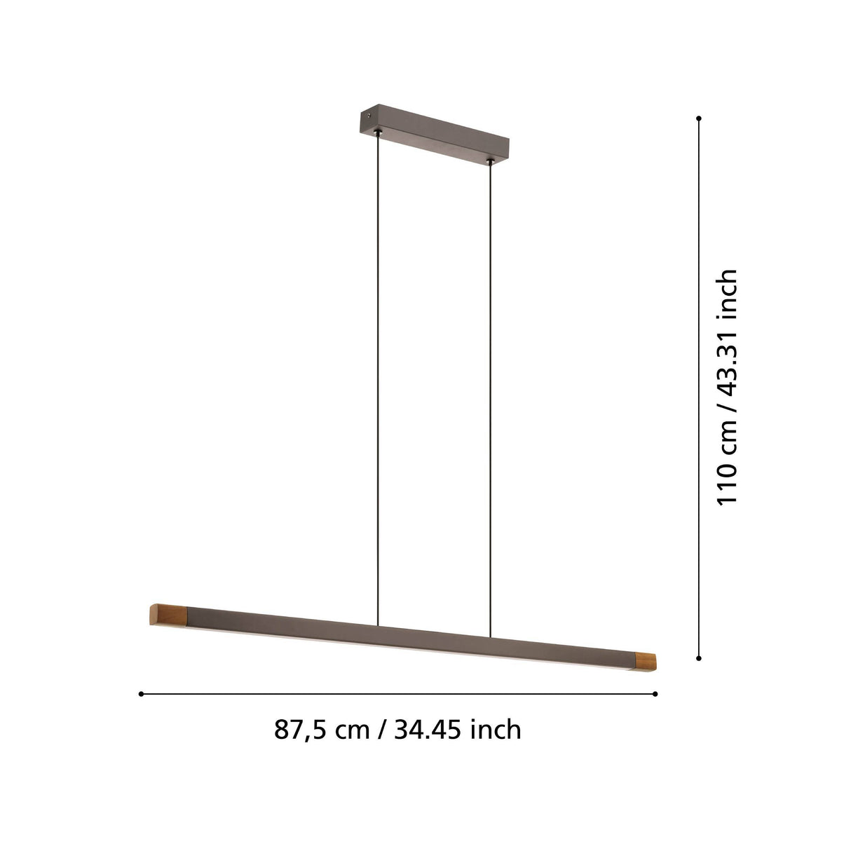 Eglo EU Lisciana Metal & Wood Grey LED Pendant