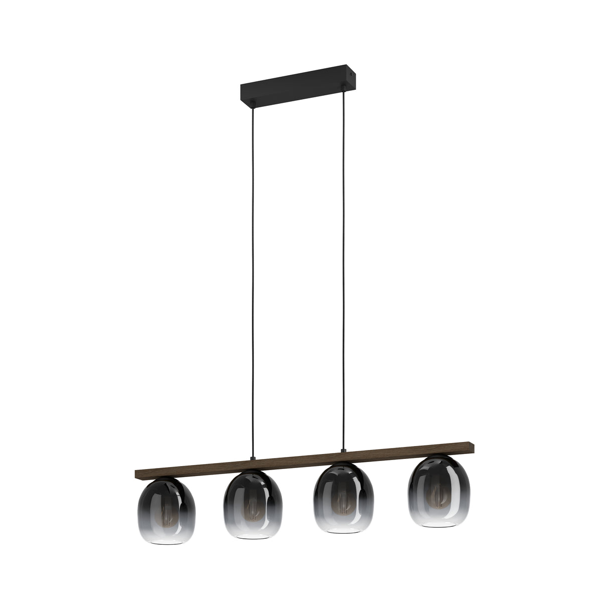 Eglo EU Filago Smoked Black Glass 4 Light Pendant