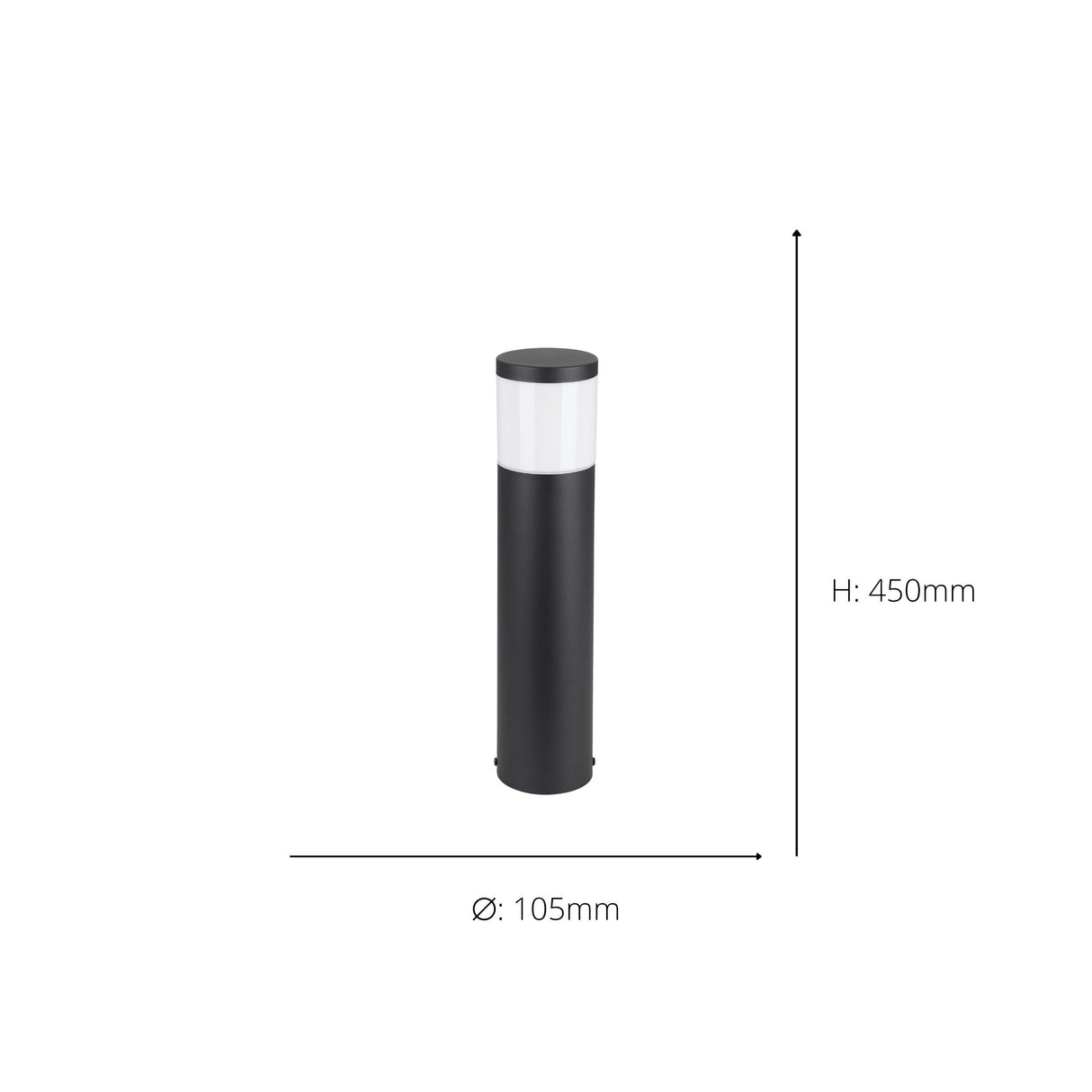 Eglo EU Basalgo-Z Stainless Steel Black Outdoor LED Smart Control Pedestal Light