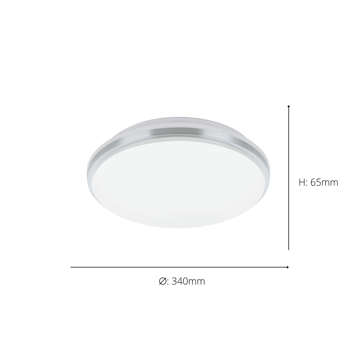 Eglo EU PINETTO LED Wall or Ceiling Light – White & Chrome Finish, Neutral White, 1900?lm, IP44