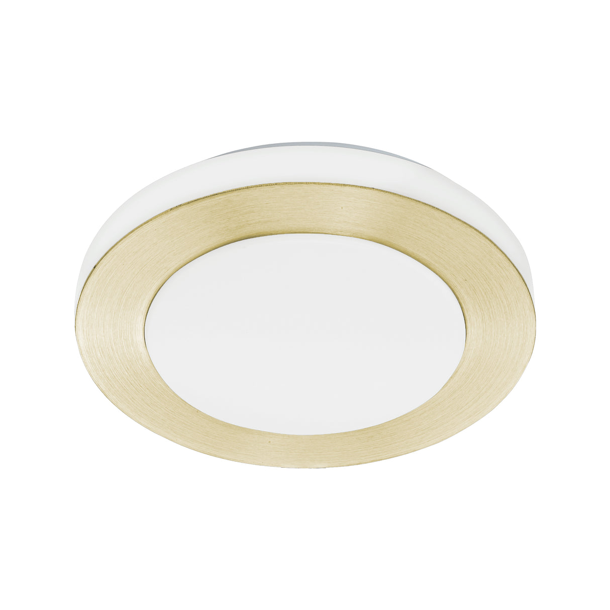 Eglo EU LED CARPI Bathroom Wall or Ceiling Light – Brushed Brass & White Finish, Warm White, 960?lm, IP44