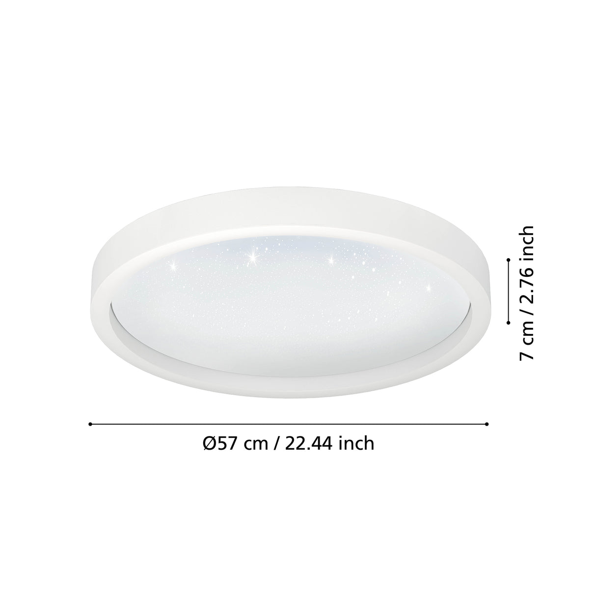 Eglo EU Montemorelos-Z White Aluminium Modern Smart Control, Colour Changing Ceiling Light, (D) 57cm