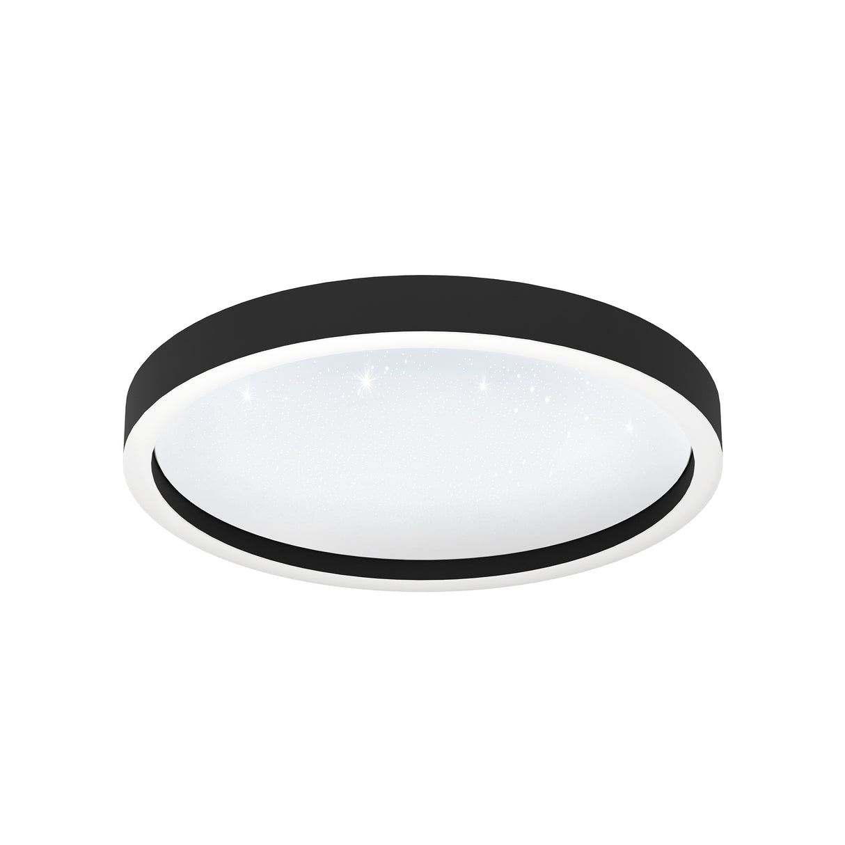 Eglo EU Montemorelos-Z Black Aluminium Modern Smart Control, Colour Changing Ceiling Light, (D) 42cm