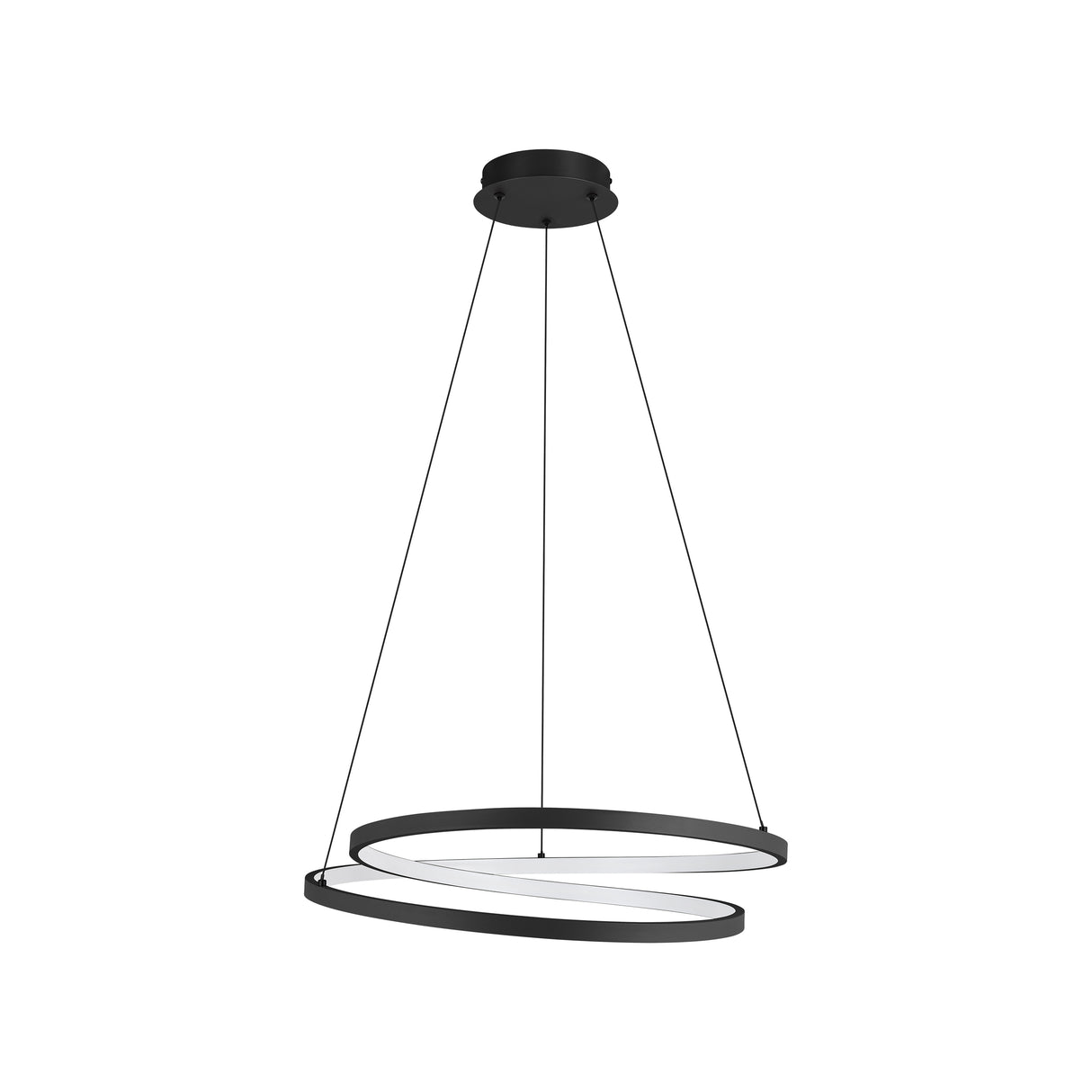 Eglo EU Ruotale Modern Black Steel LED Pendant Light, 55cm