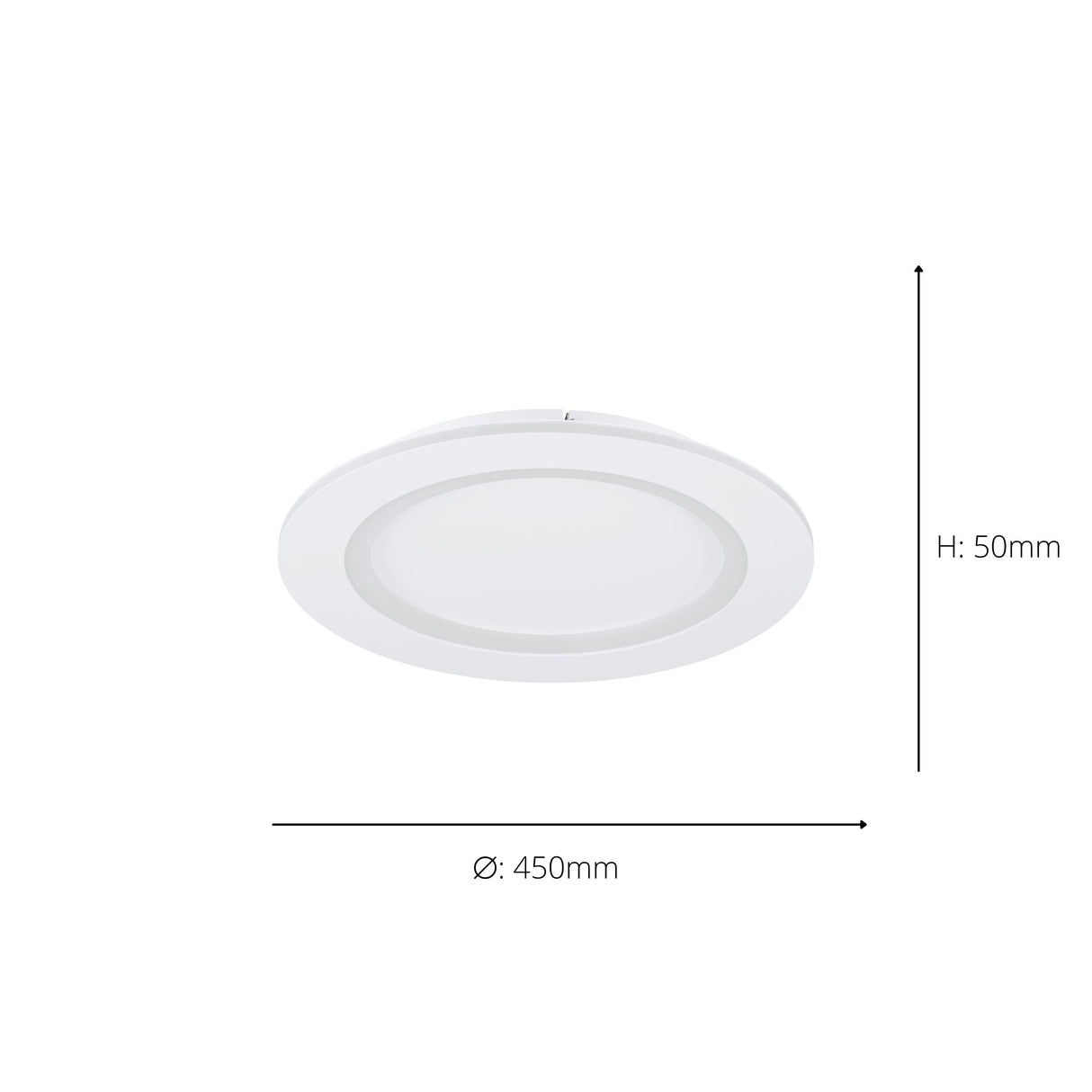 Eglo EU Padrogiano-Z Steel White LED Smart Control Rounded Flush Ceiling Light