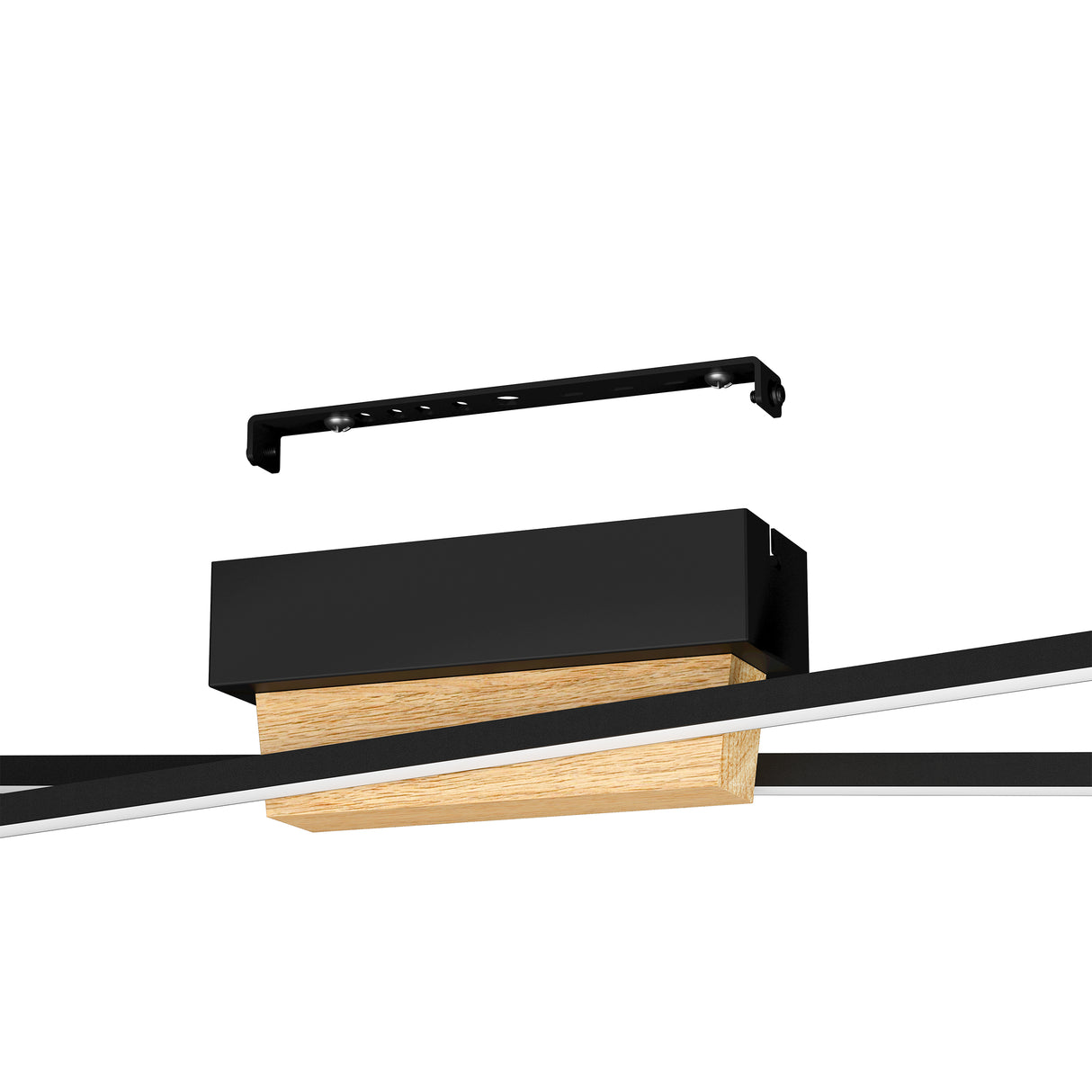 Eglo EU Panagria Modern LED Ceiling Light with Wooden Accents