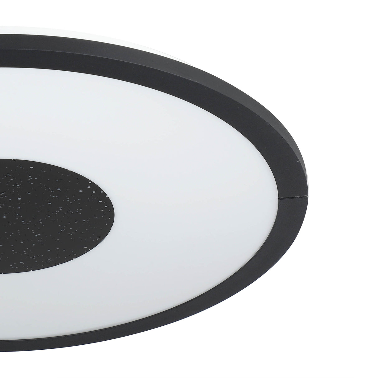 Eglo EU Marmorata LED Ceiling Light Round Black Panel with Night Sky Effect, Warm White 3000K