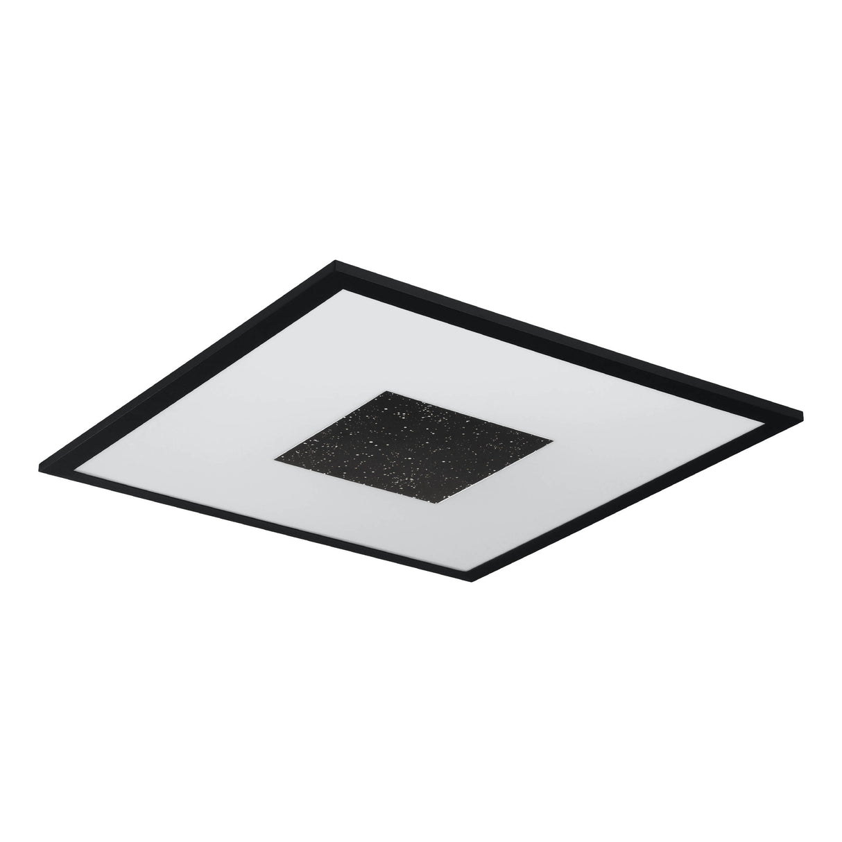 Eglo EU Marmorata LED Ceiling Light Square Black Panel with Night Sky Effect, Warm White 3000K
