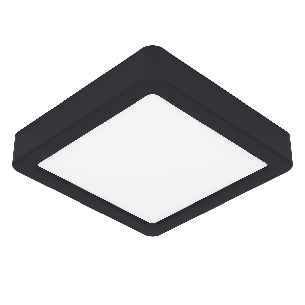 Eglo EU Fueva 5 Black LED Square Surface-Mounted Ceiling Light, 16cm, 3000K
