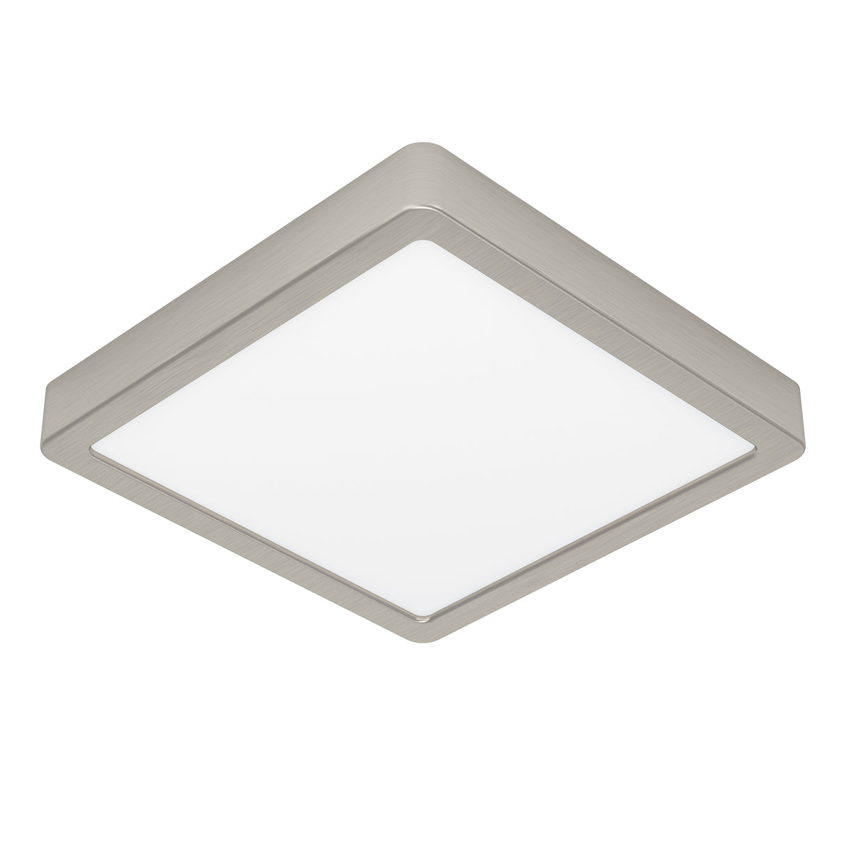 Eglo EU FUEVA?5 LED Surface?Mounted Light – Satin Nickel Steel, Warm White, Dimmable Square Ceiling Light, Indoor Lighting