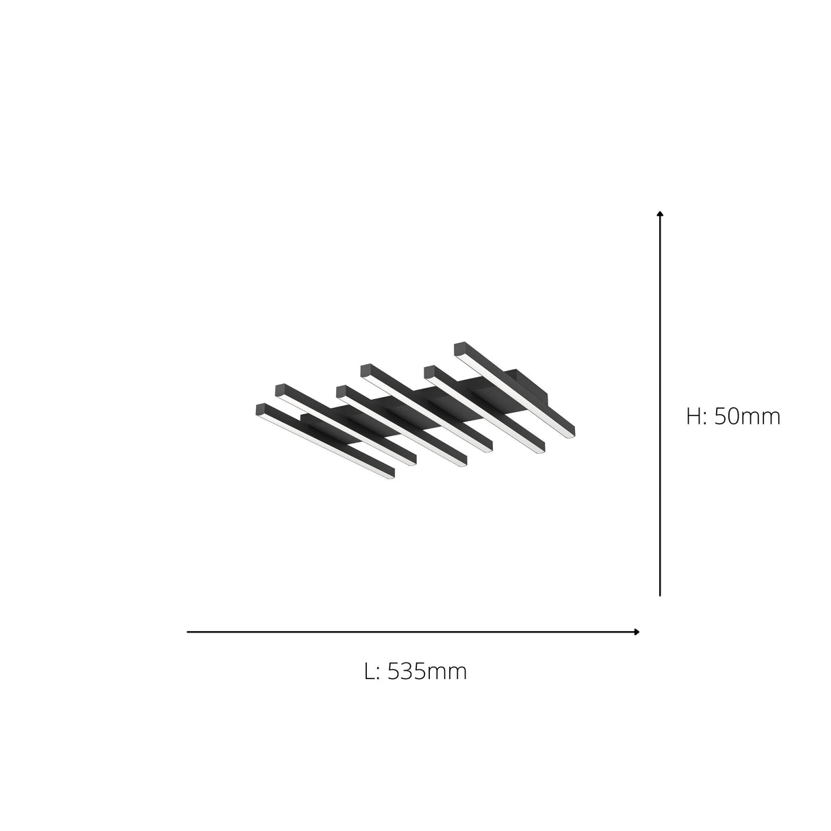 Eglo EU PADULARI LED Ceiling Light – Black Finish, Tuneable White 3000–6500K, Remote Control, 535mm Indoor Ceiling Light