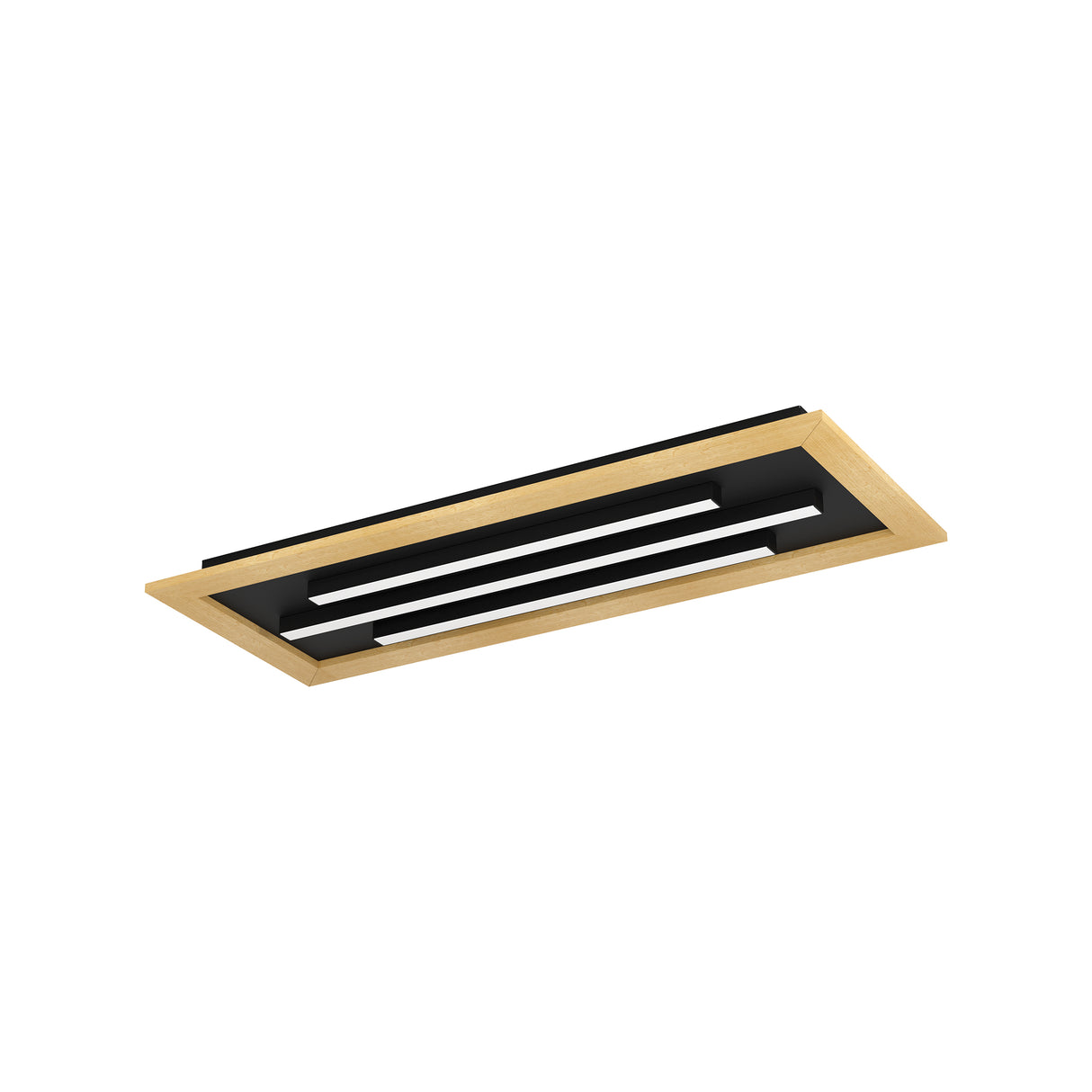 Eglo EU Tirrenara Steel & Wood Black/Brown LED Ceiling Light