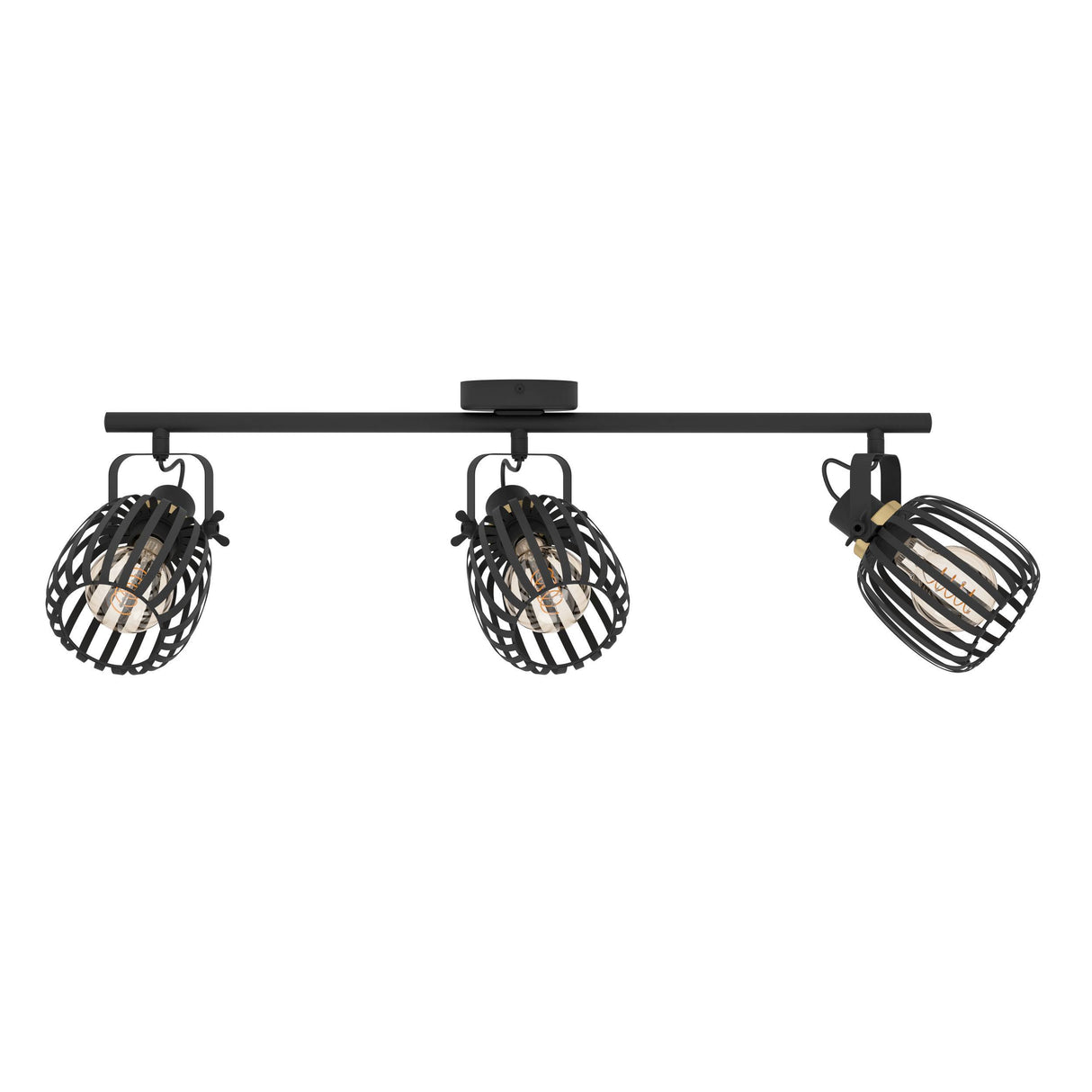 Eglo EU Girona Black & Brushed Brass Steel Modern 3-Light Spotlight