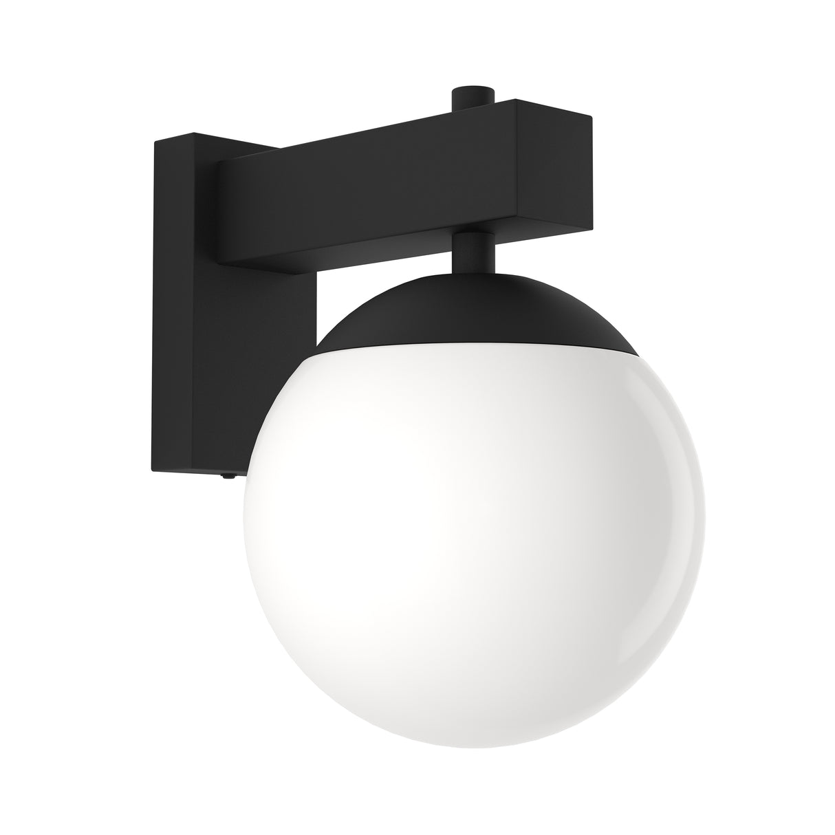 Eglo EU BUFALATA Outdoor Wall Light – Black Steel with White Diffuser, E27, Exterior Lighting