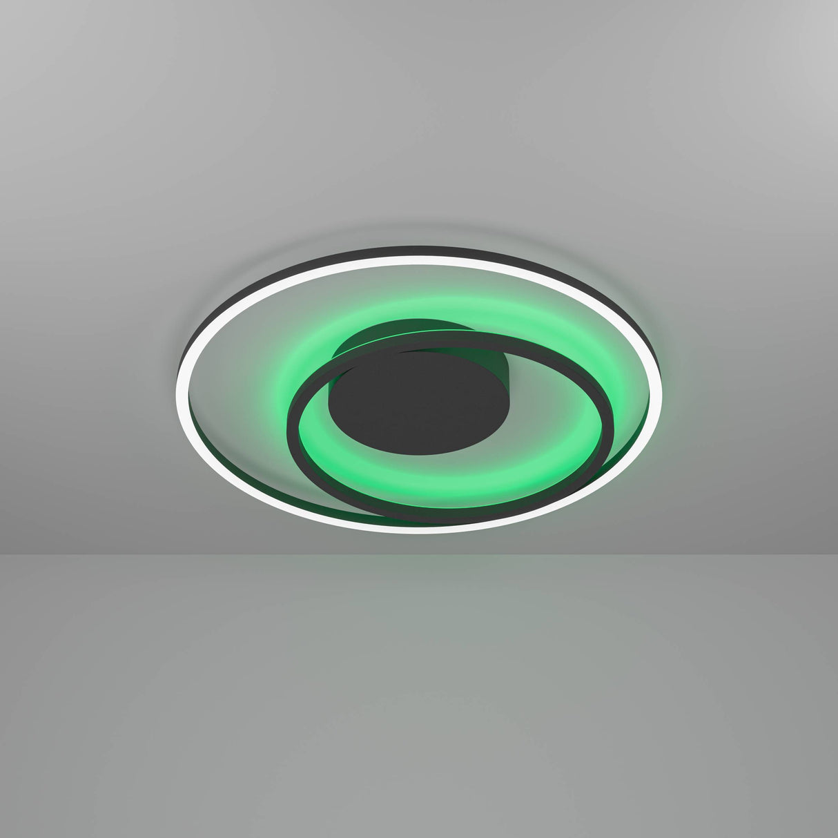 Eglo EU Calagrano-Z Black Aluminium & Steel LED Smart Control Ceiling Light, Circular