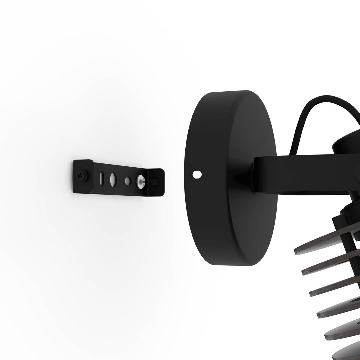 Eglo EU Segovia Black Steel & Wood Modern Single Spotlight