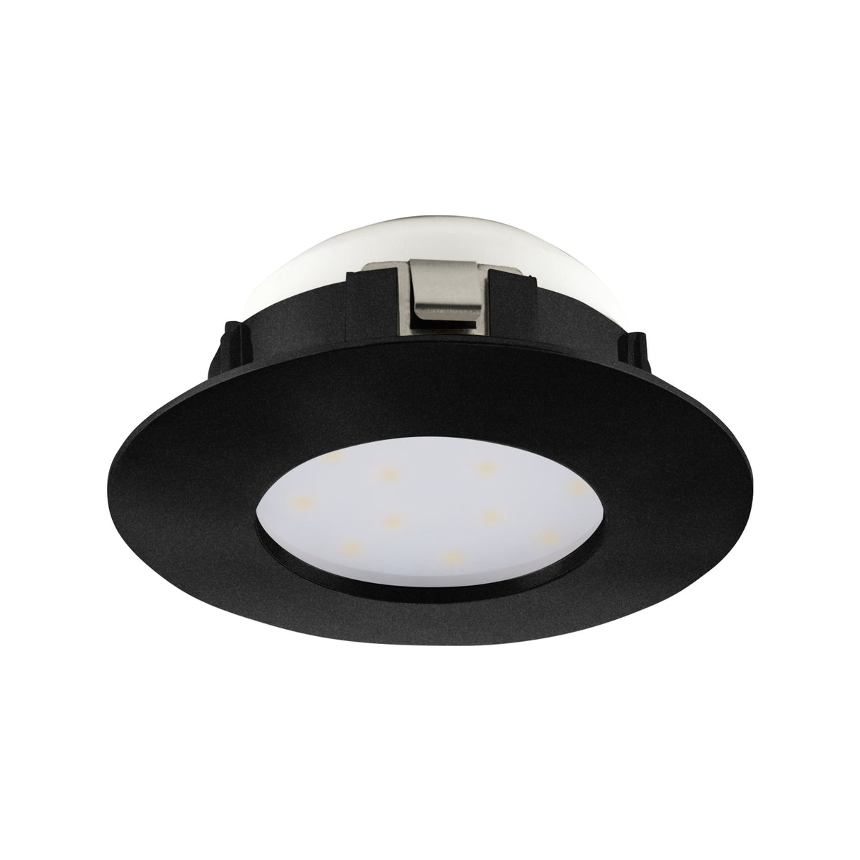 Eglo EU Pineda LED Plastic Black Round Recessed Light, 7.8cm, 3000K