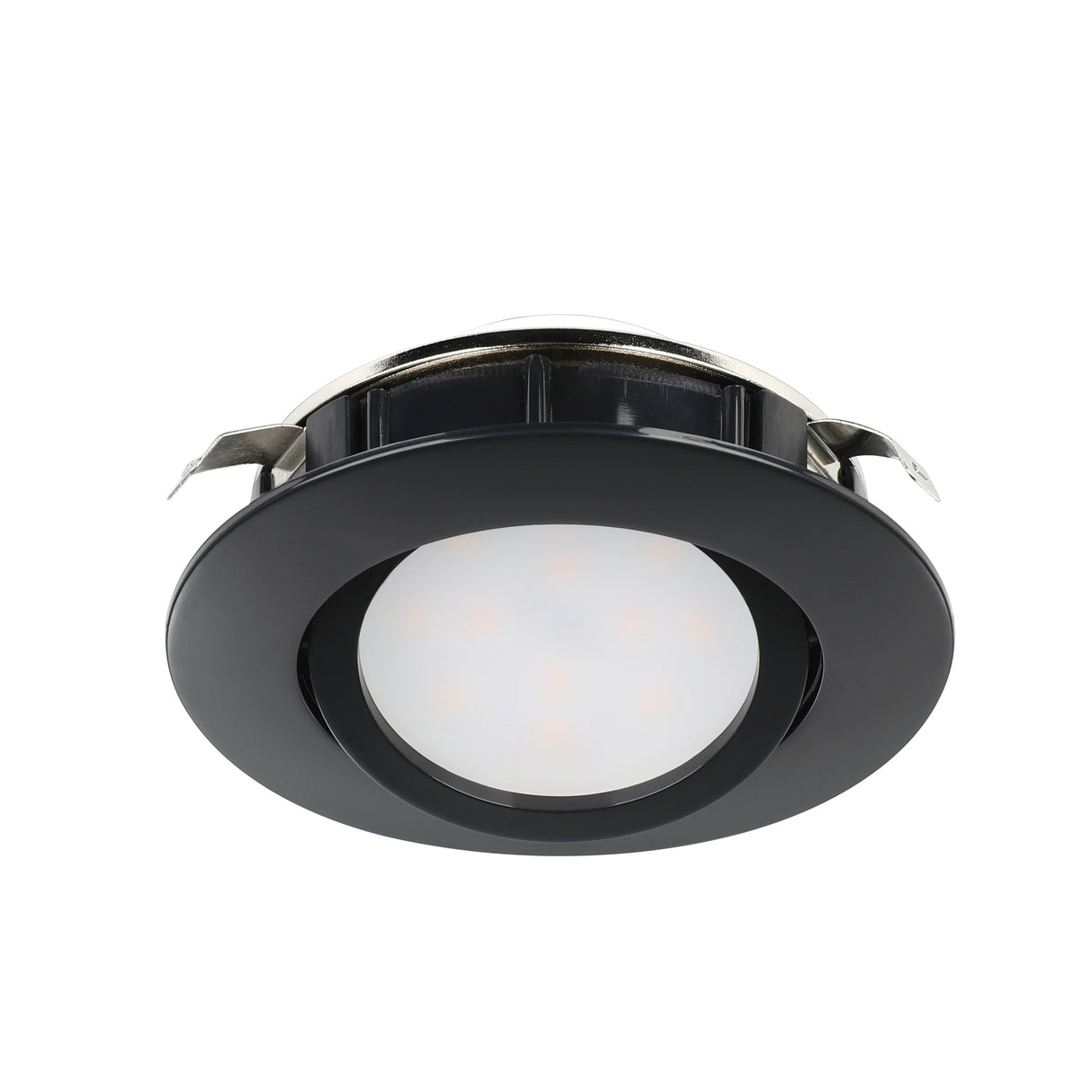 Eglo EU Pineda Plastic Black LED Round Set of 3 Recessed Lights, 8.4cm, 3000K