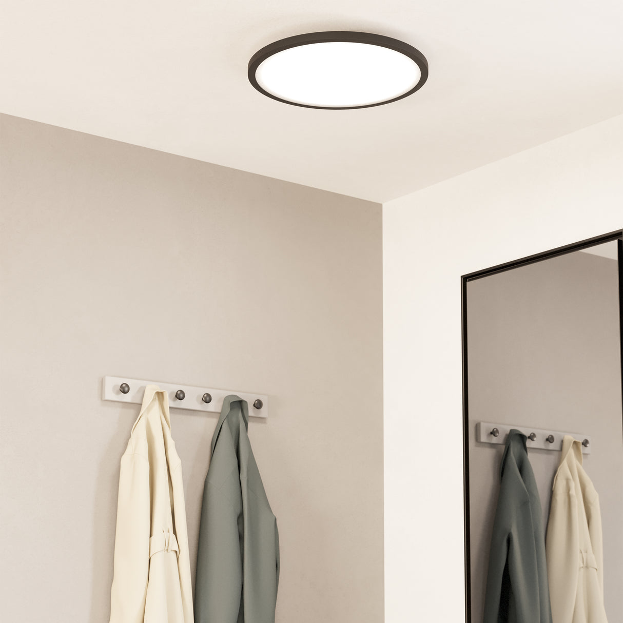 Eglo EU Sarsina-Z Black/White Aluminium & Plastic LED Ceiling Light, 45cm