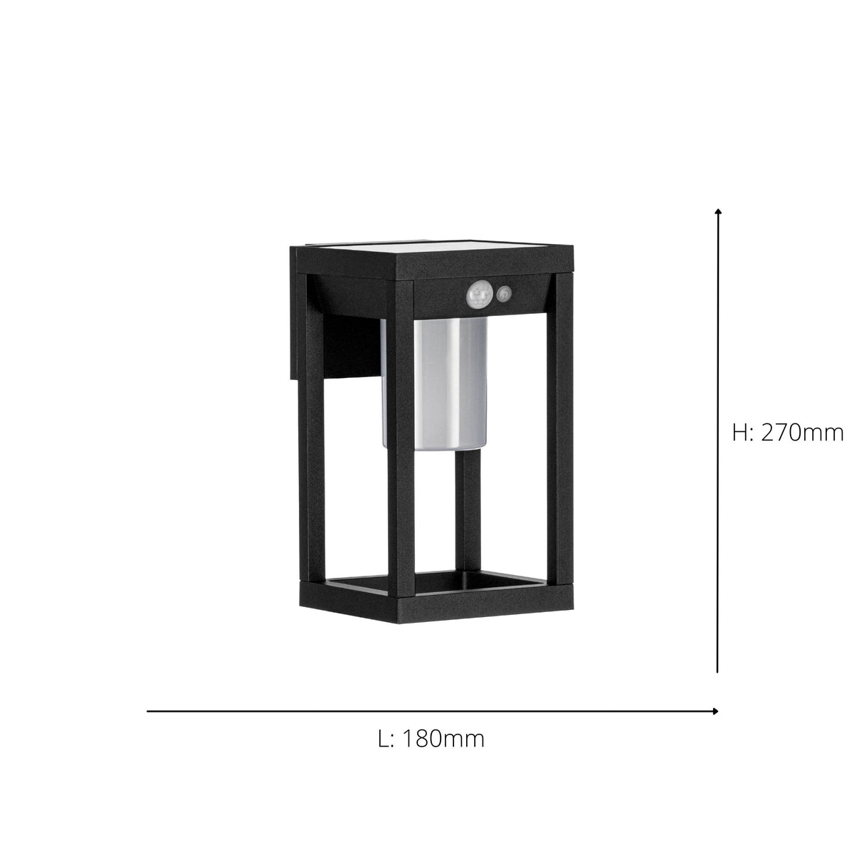 Eglo EU Martano LED Outdoor Solar Light Black with Motion Sensor IP44