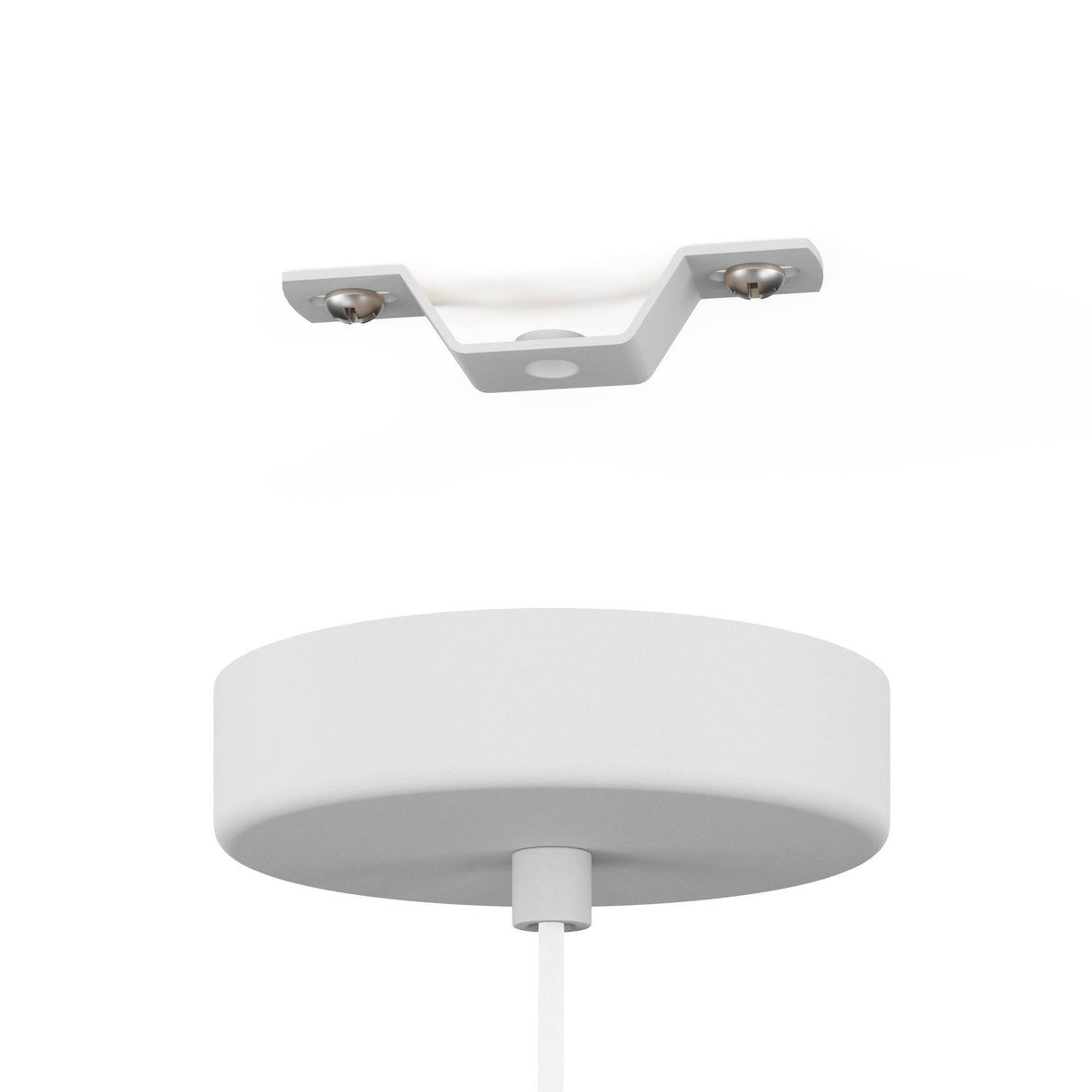 Eglo EU RAZONI 1 Pendant Light – White Steel & Glass Design, E27 Fitting, 325mm Indoor Pendant Light