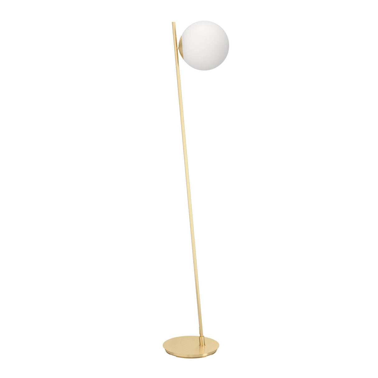 Eglo EU RONDO 4 Floor Lamp – Brushed Brass & Opal Glass, E27 Fitting, Foot Switch