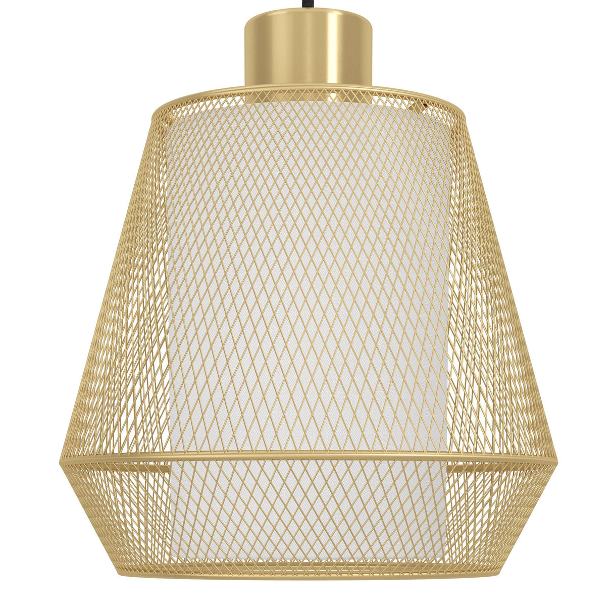 Eglo EU Ciudadela Brushed Brass Steel & White Fabric 3-Light Pendant