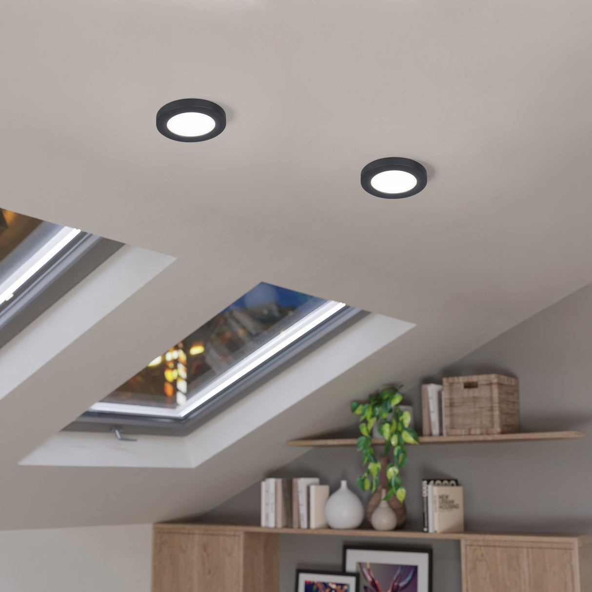 Eglo EU FUEVA FLEX Recessed LED Light – Black, Adjustable Cut?Out, Neutral White 4000K, Slim Indoor Ceiling Downlight