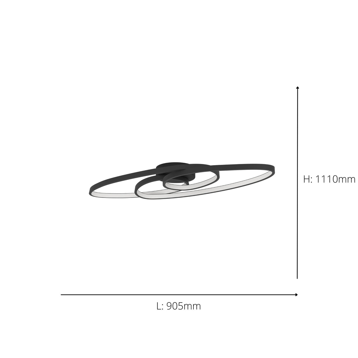 Eglo EU Gianella Aluminium & Steel Black LED Ceiling Light