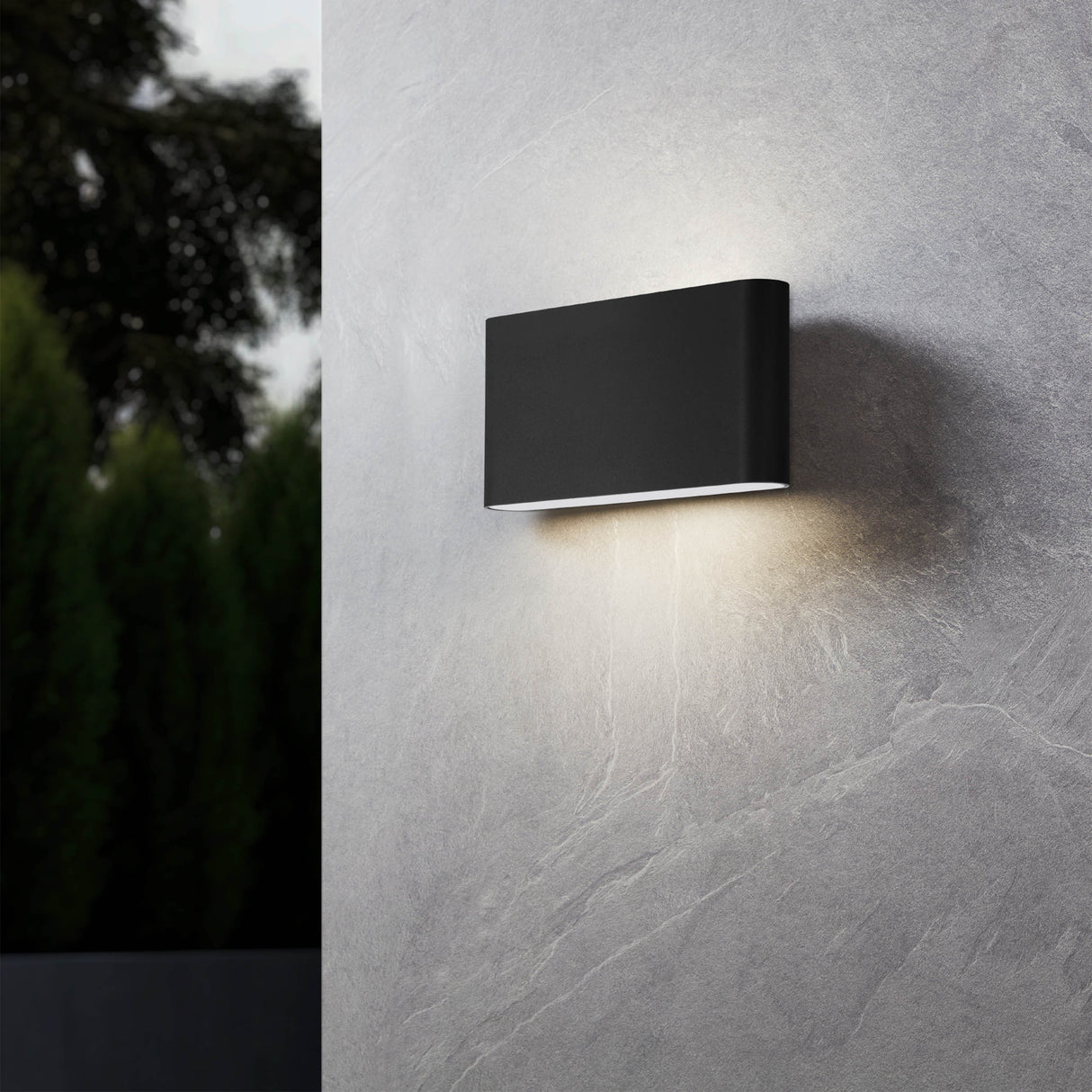 Eglo EU Grutti LED Outdoor Wall Light Black Metal IP65 (L) 17.5cm