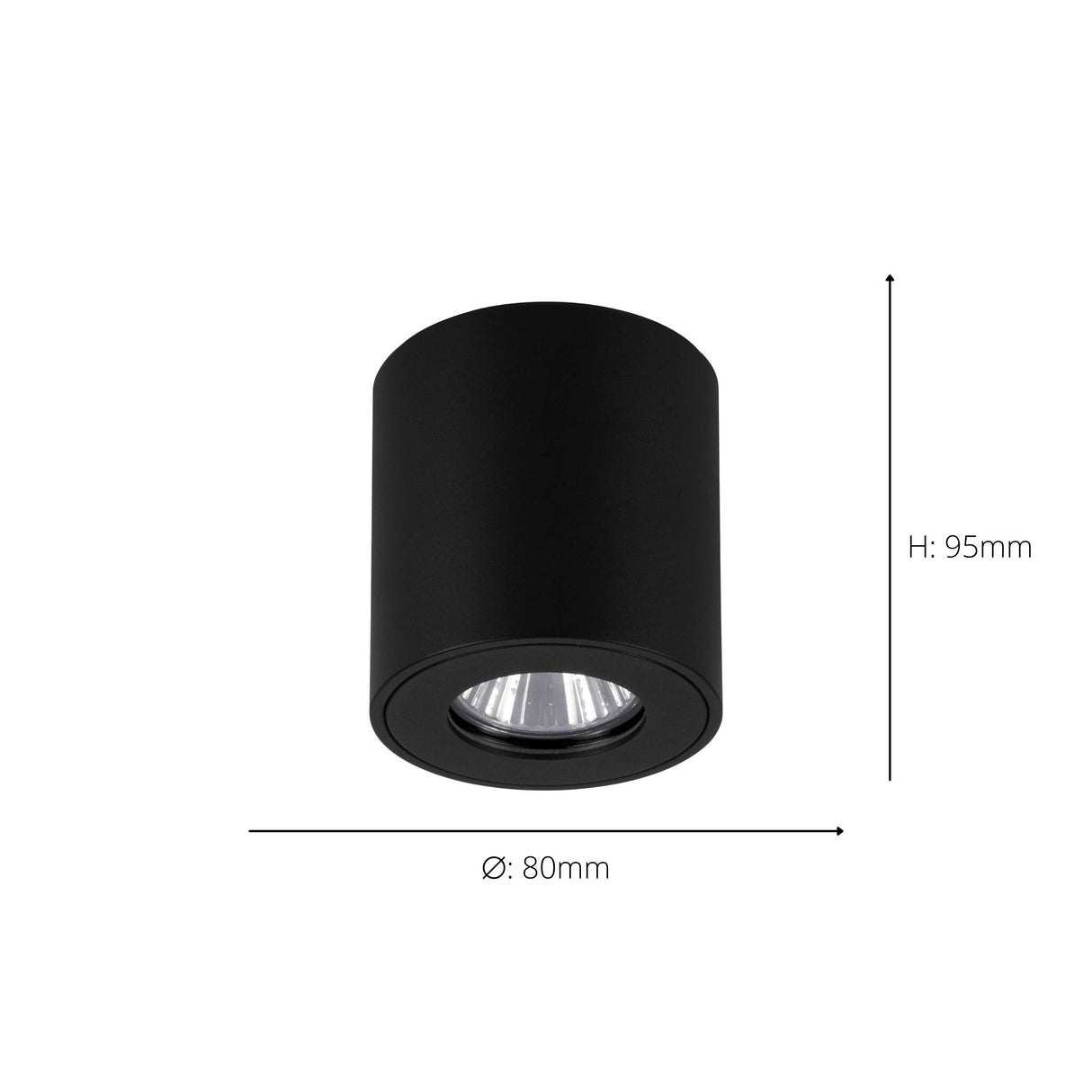 Eglo EU Torrecola Black Metal Cyclindrical Outdoor Ceiling Light