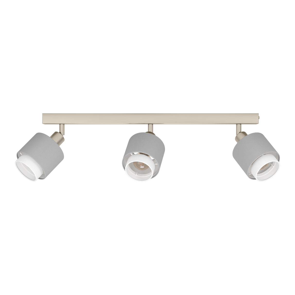 Eglo EU Bellizzi Steel Grey & White Fabric Minamalist 3-Light Spotlight