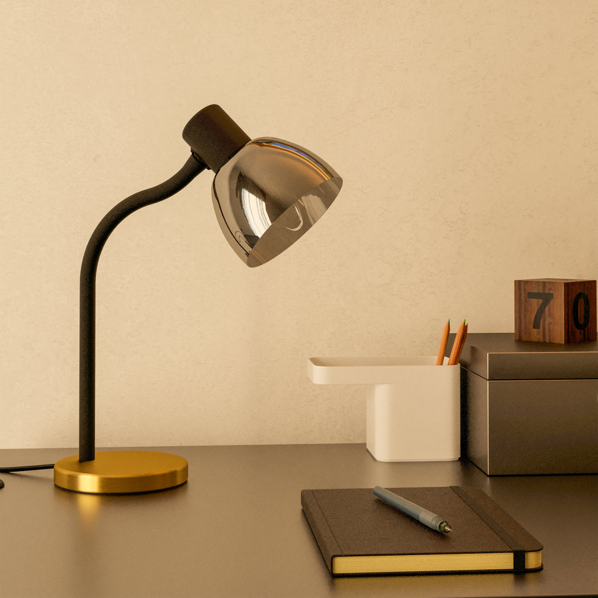 Eglo EU Macere Black Glass Classic Table Lamp