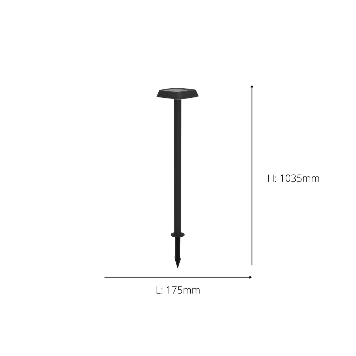 Eglo EU Dreoli LED Solar Light Black Plastic with Motion Sensor Ground Spike