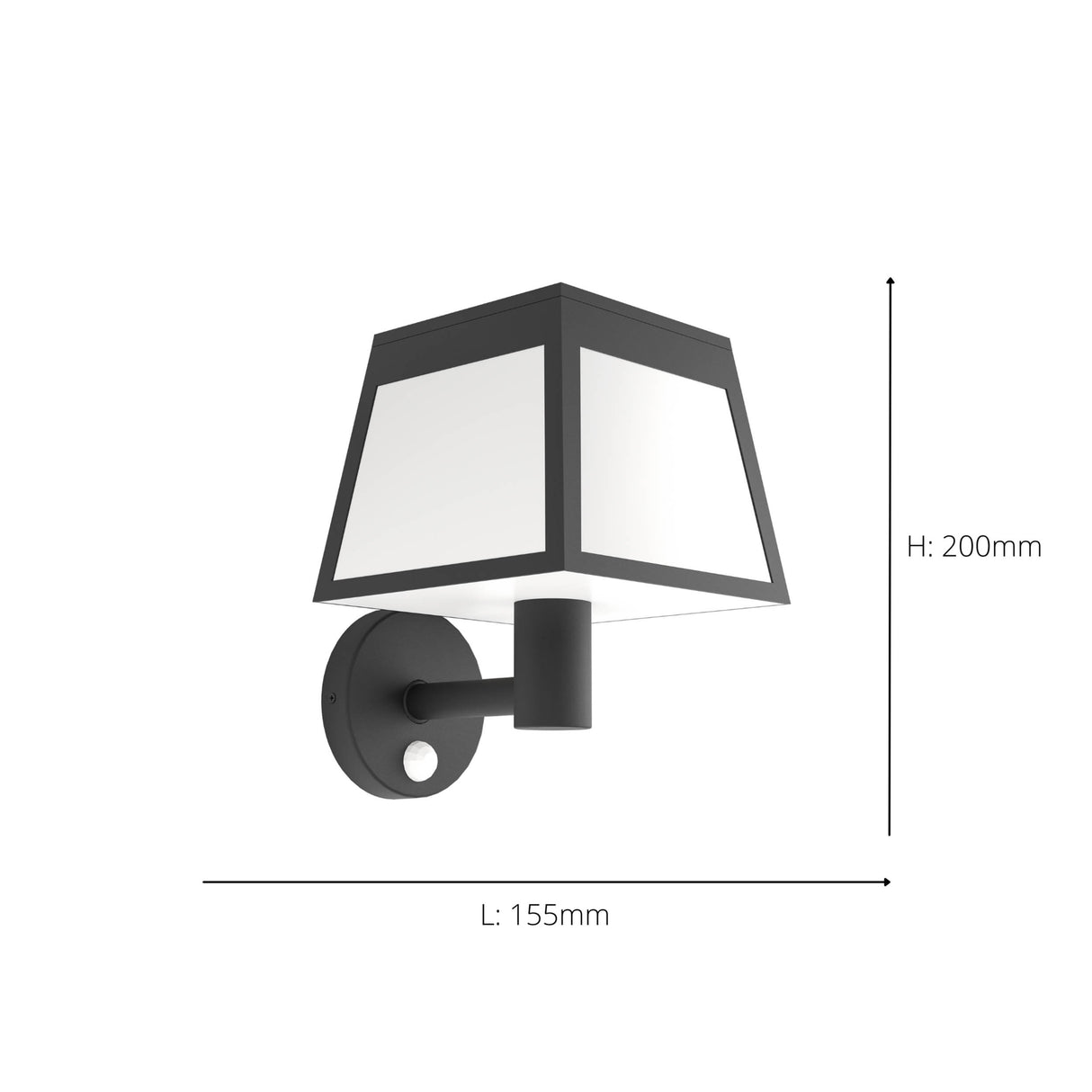 Eglo EU Altilia Black and White Motion Sensor Solar LED Wall Light