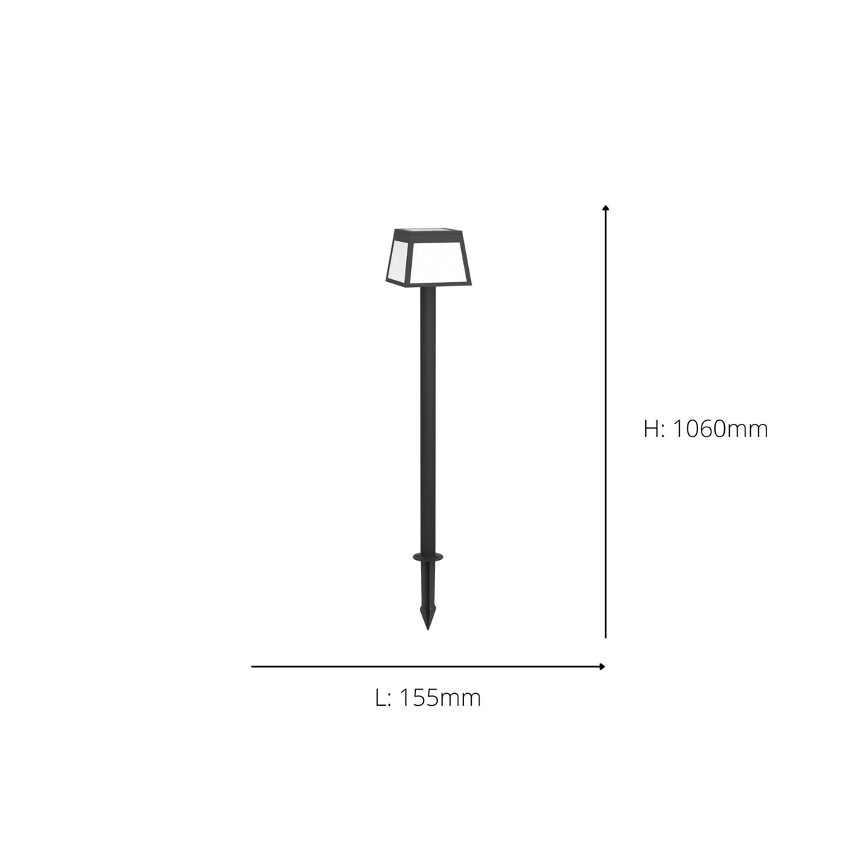Eglo EU Altilia Black and White Motion Sensor Solar LED Spike Light